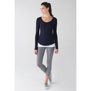Lululemon Between The Lines Long Sleeve Inkwell / Desert Snake Deep Coal Black
